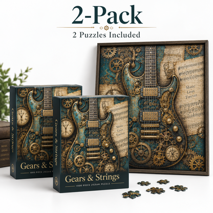 🧩 Gears & Strings Steampunk Guitar Jigsaw Puzzle
