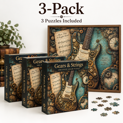 🧩 Gears & Strings Steampunk Guitar Jigsaw Puzzle