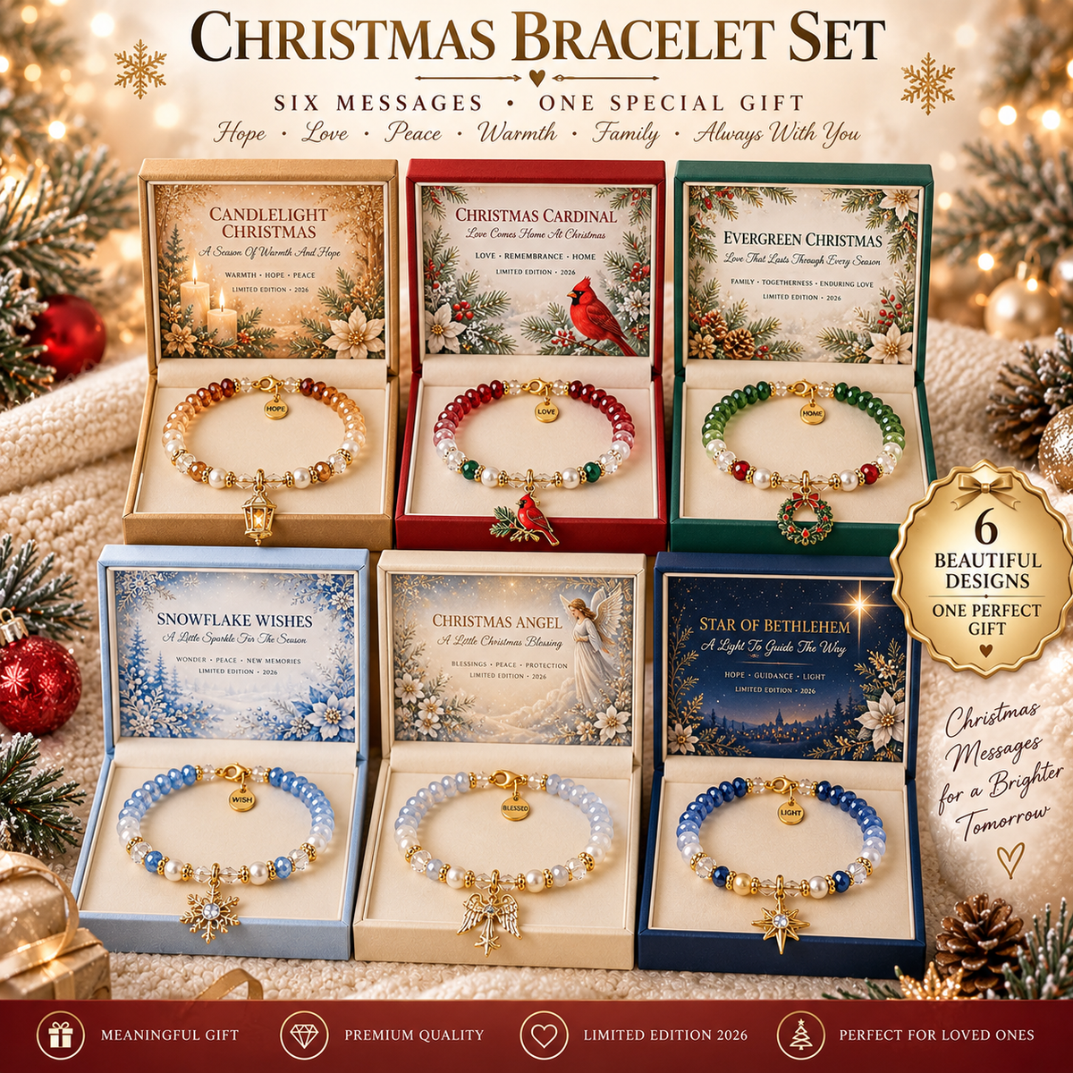 ⏳ LAST DAY 49% OFF — ✝️ Christmas Blessings Bracelet Set 🎄 | Wear the Faith. Share the Blessing.