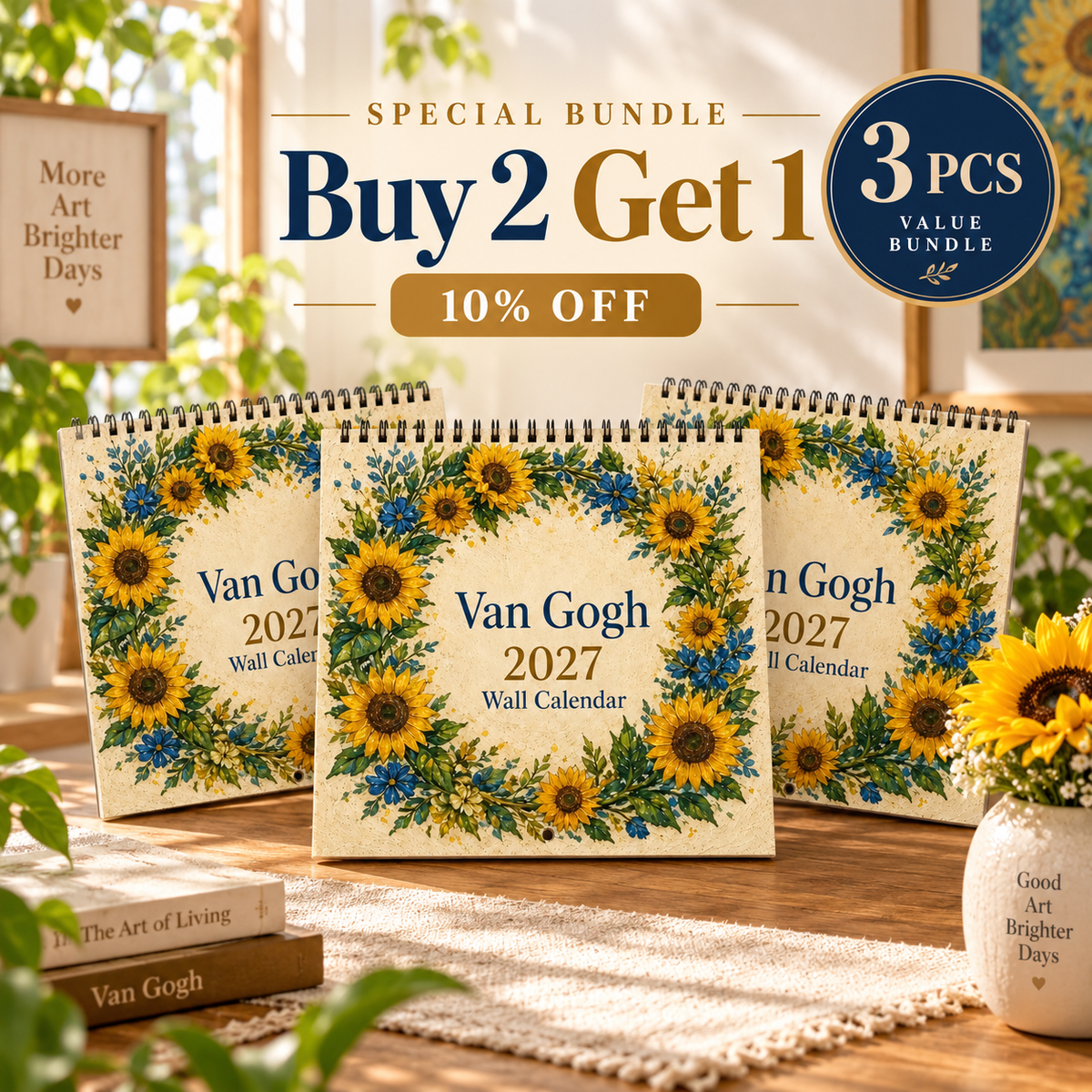 🎨 Van Gogh Inspired 2027 Wall Calendar ✨ 12 Beautiful Art Prints for Wall Decor