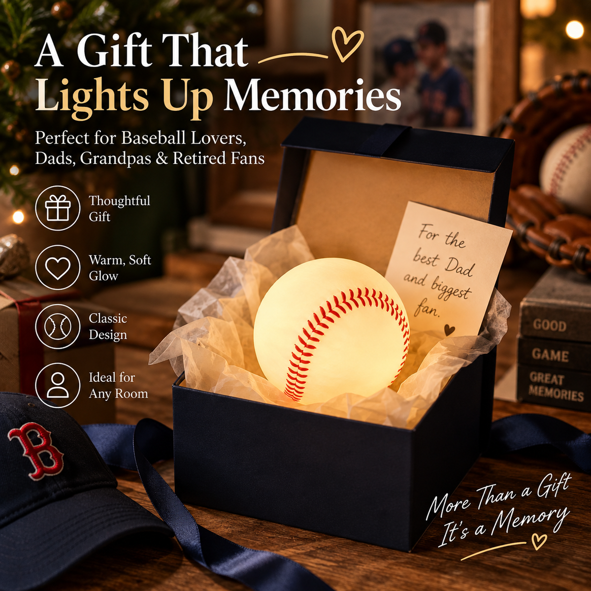 ⚾ Baseball Night Light Gift – Warm Glow for Baseball Lovers