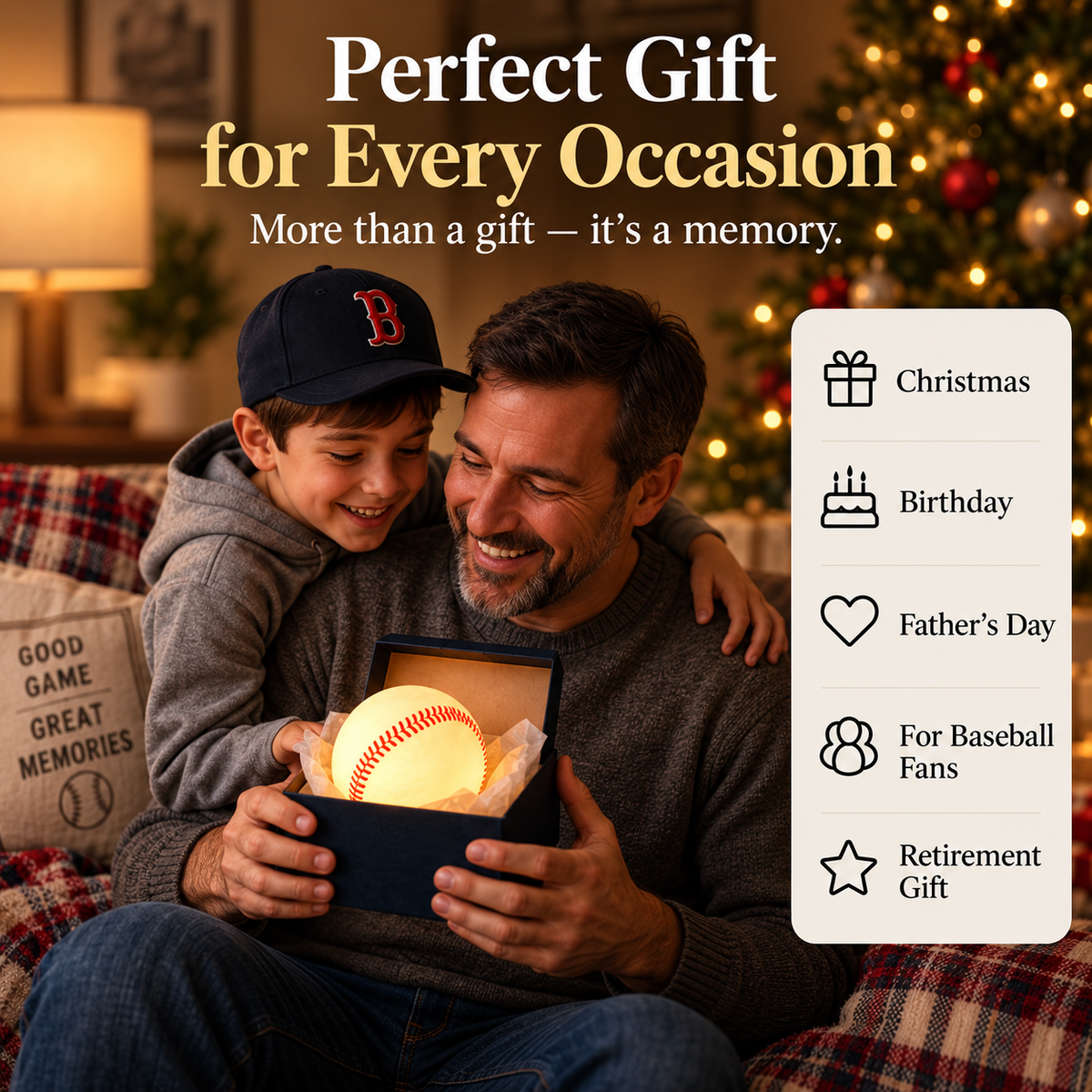 ⚾ Baseball Night Light Gift – Warm Glow for Baseball Lovers