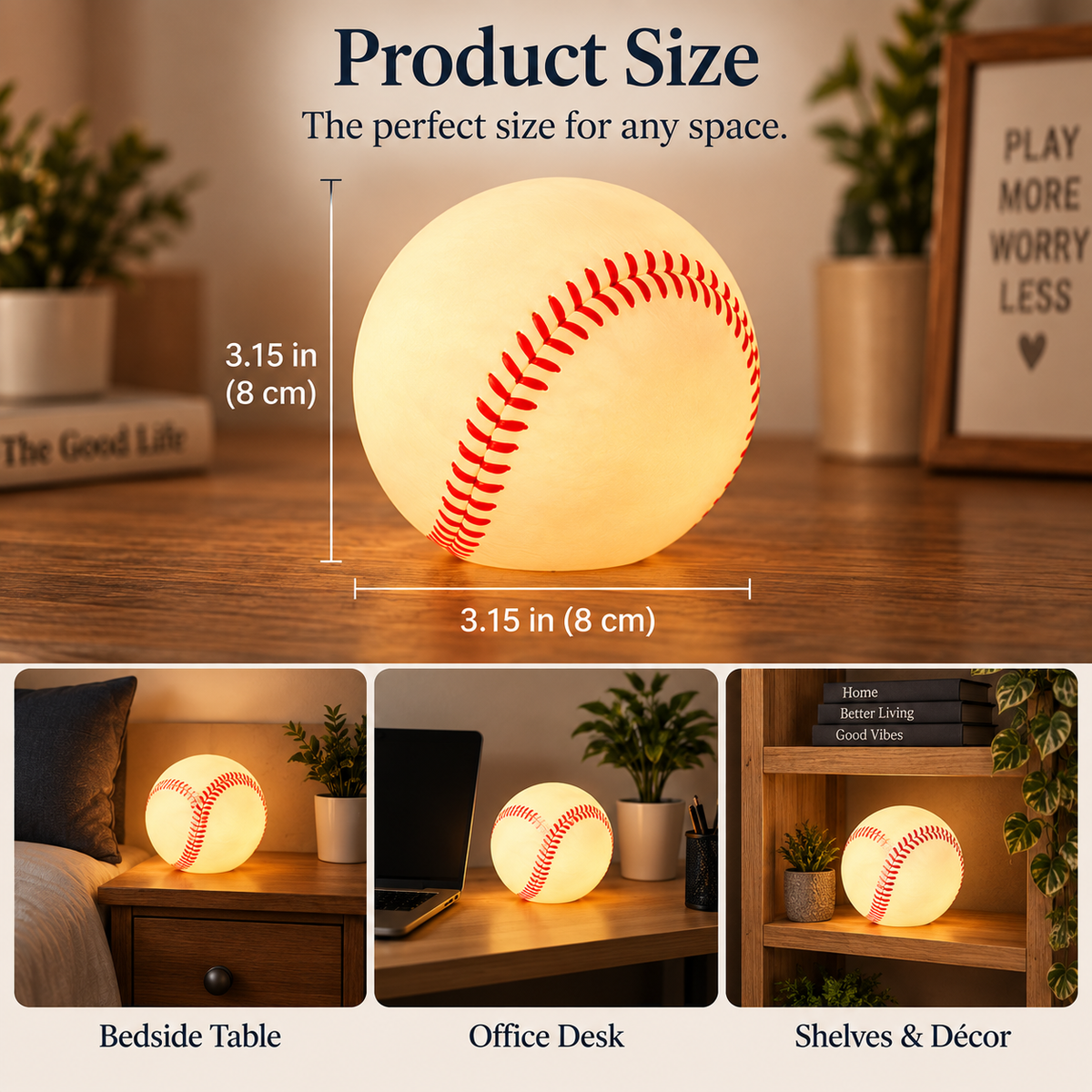 ⚾ Baseball Night Light Gift – Warm Glow for Baseball Lovers