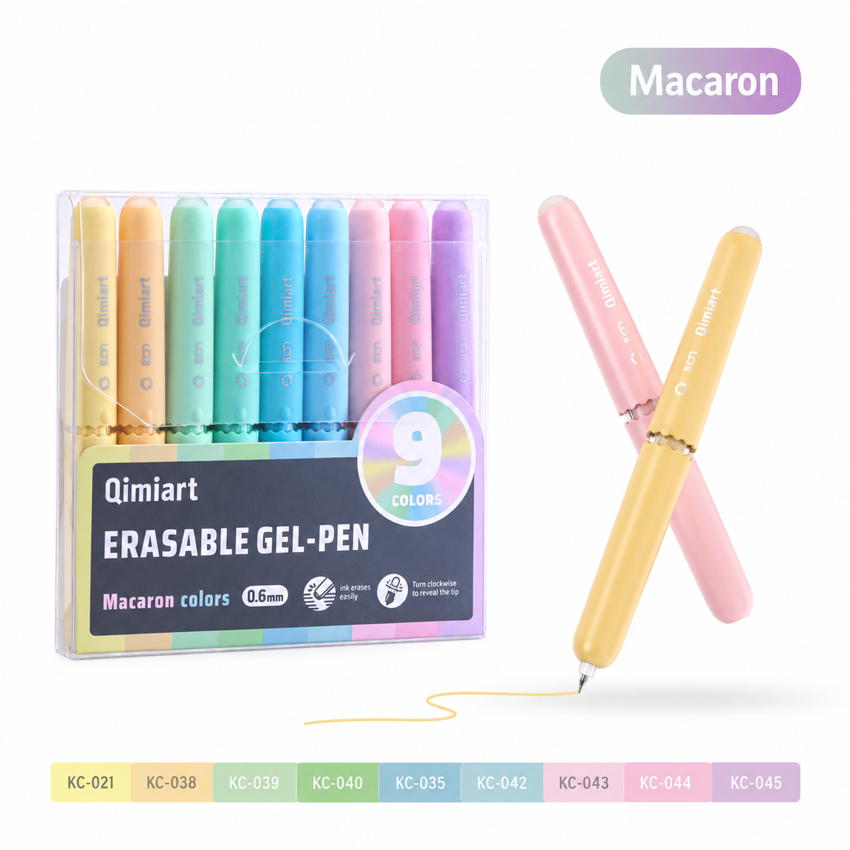 🎨 9-Piece Erasable Gel Pen Set – Quick-Dry Ink & Built-In Erasers