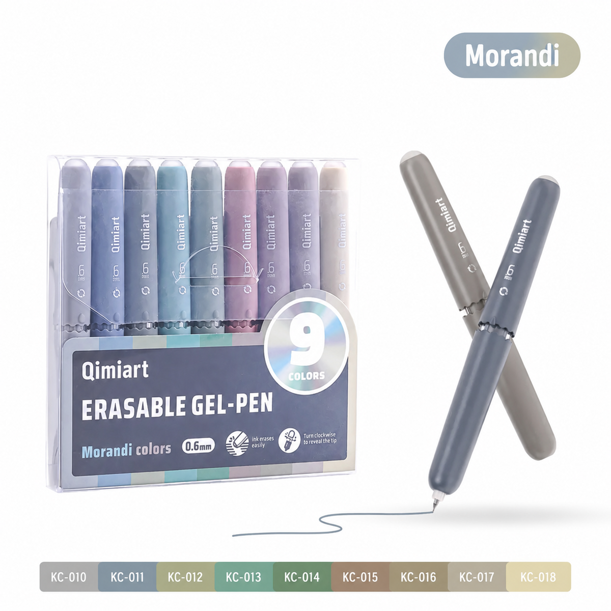 🎨 9-Piece Erasable Gel Pen Set – Quick-Dry Ink & Built-In Erasers