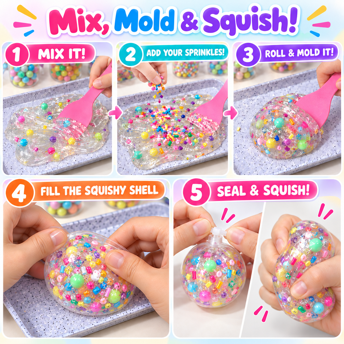 🎨 Kids DIY Squishy Maker Kit – Mix, Fill & Create Your Own
