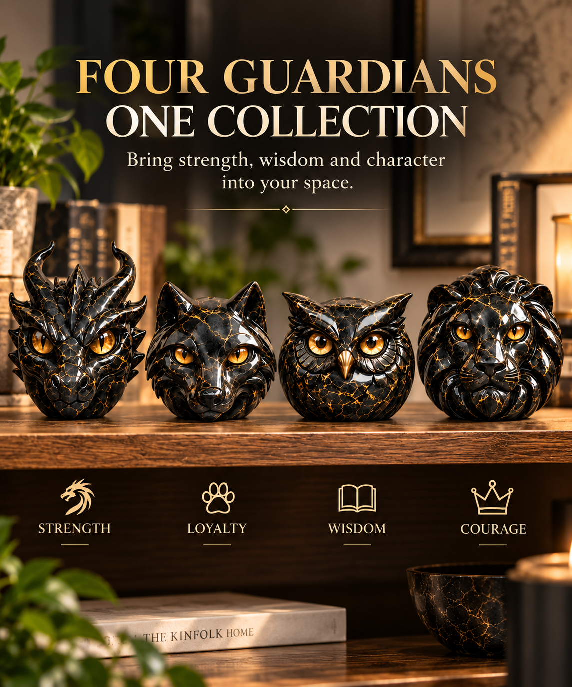 🔥Luxury Guardian Animal Stone Sculpture- ✨Elegant Home Décor & Gift-Ready Art Piece