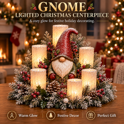 💯🌲Christmas Lighted Centerpiece with Flameless Candle Glow