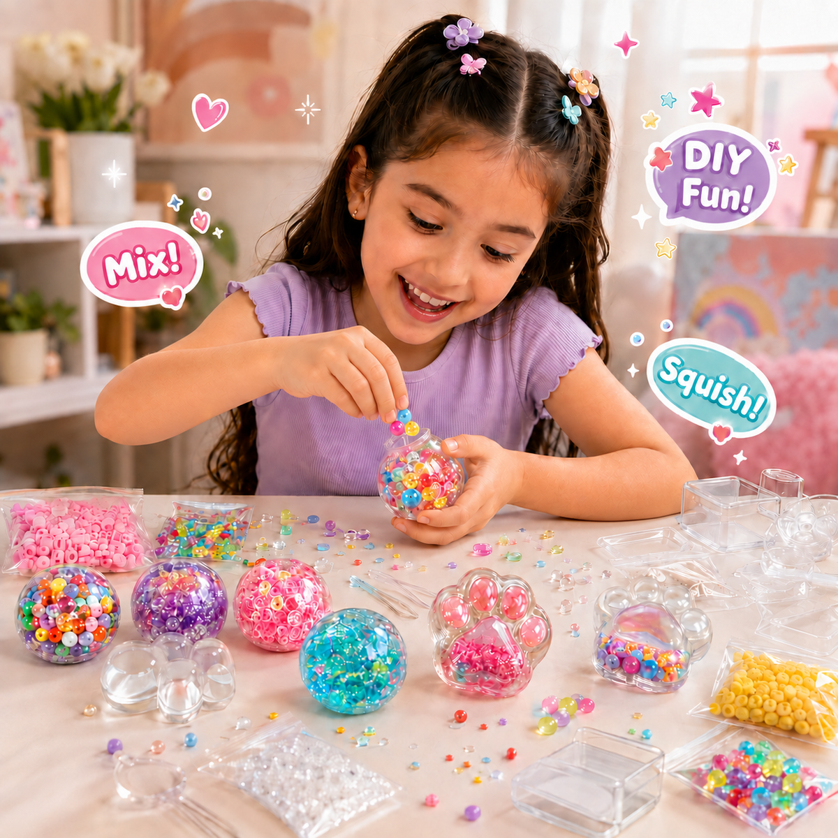 🎨 Kids DIY Squishy Maker Kit – Mix, Fill & Create Your Own