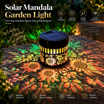 🌙 Solar Mandala Wall Light | Garden & Patio Decorative LED Light