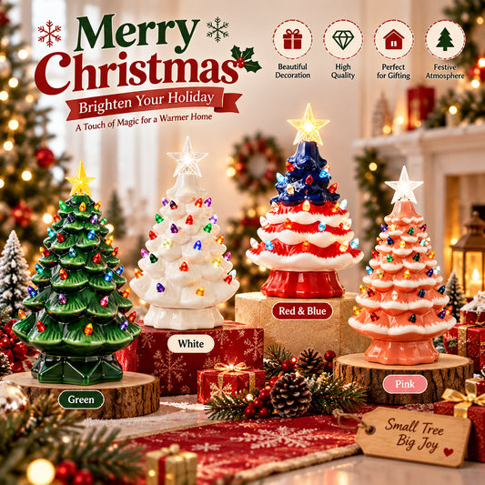 🎄 Mini Resin Nostalgic Christmas Tree Lamp | Tabletop Christmas Decor