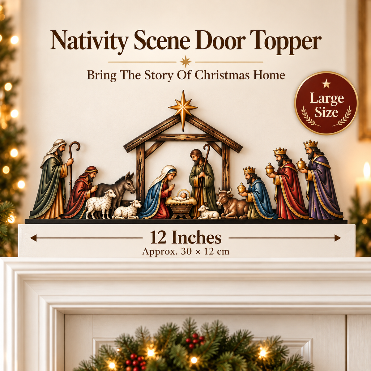 ✝️Nativity Scene Door Topper | Christmas Nativity Decor for Doorway