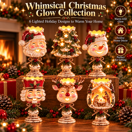 🎁🕯️ Christmas Heirloom Glow Candle Holders – Warm Vintage Holiday Decor