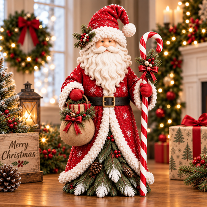 🎅Christmas Resin Figurine | ⛄Snowman Santa Claus Tabletop Decor, Christmas Tree Base Design Holiday Ornament