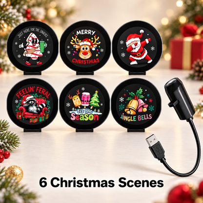 🎄✨Plug‑&‑Play HD Christmas Projector | 6 /10 Festive Holiday Scenes