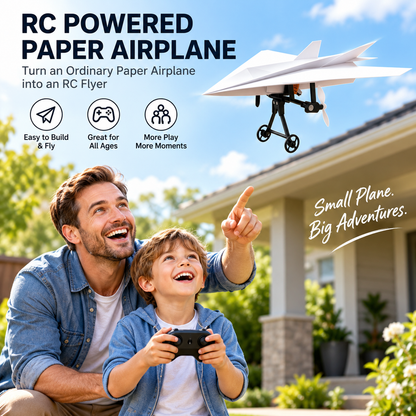 ✈️ RC Paper Airplane Kit | Gyro Stabilizer, Dual Propellers, DIY Flying Toy