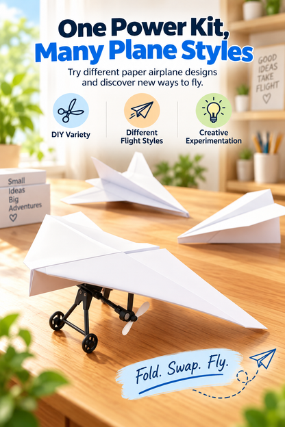 ✈️ RC Paper Airplane Kit | Gyro Stabilizer, Dual Propellers, DIY Flying Toy