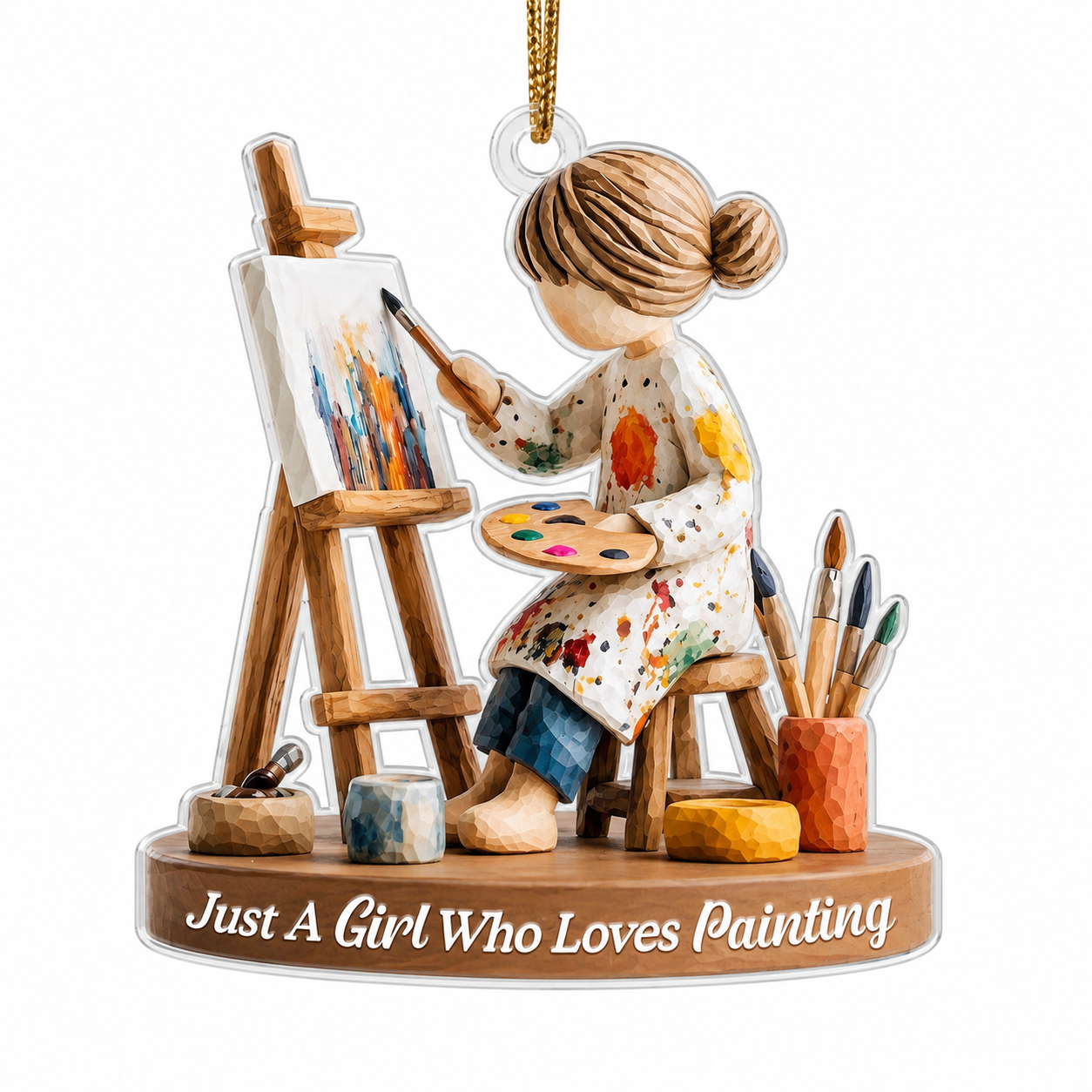🎨 Personalized Artist Christmas Ornament | Gift for Girls Who Love Painting