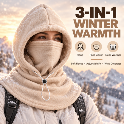 3-in-1 Cozy Fleece Winter Hood 🧣❄️ Full Face, Ear & Neck Coverage