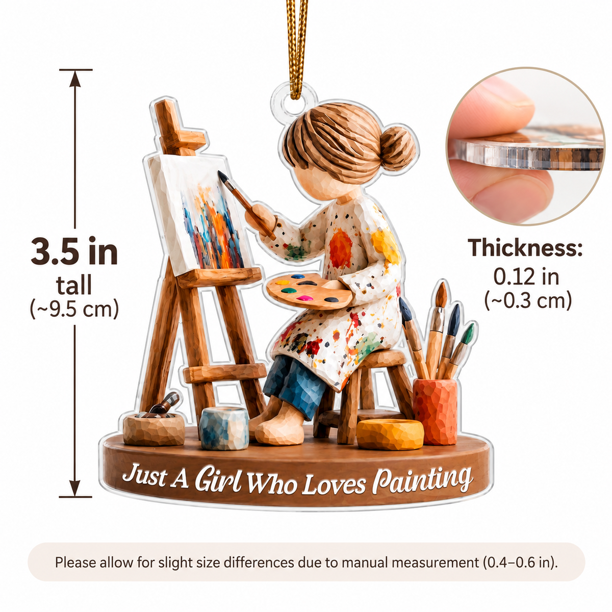 🎨 Personalized Artist Christmas Ornament | Gift for Girls Who Love Painting