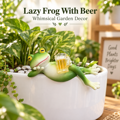 🐸 Resin Frog Pot Hanger Decor | Cute Whimsical Frog Figurine for Plant Pots