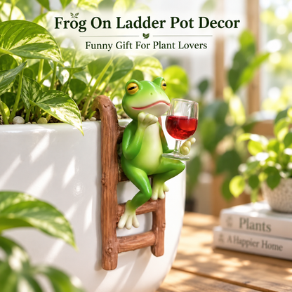 🐸 Resin Frog Pot Hanger Decor | Cute Whimsical Frog Figurine for Plant Pots