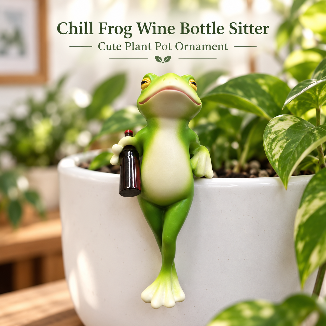 🐸 Resin Frog Pot Hanger Decor | Cute Whimsical Frog Figurine for Plant Pots