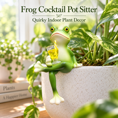 🐸 Resin Frog Pot Hanger Decor | Cute Whimsical Frog Figurine for Plant Pots