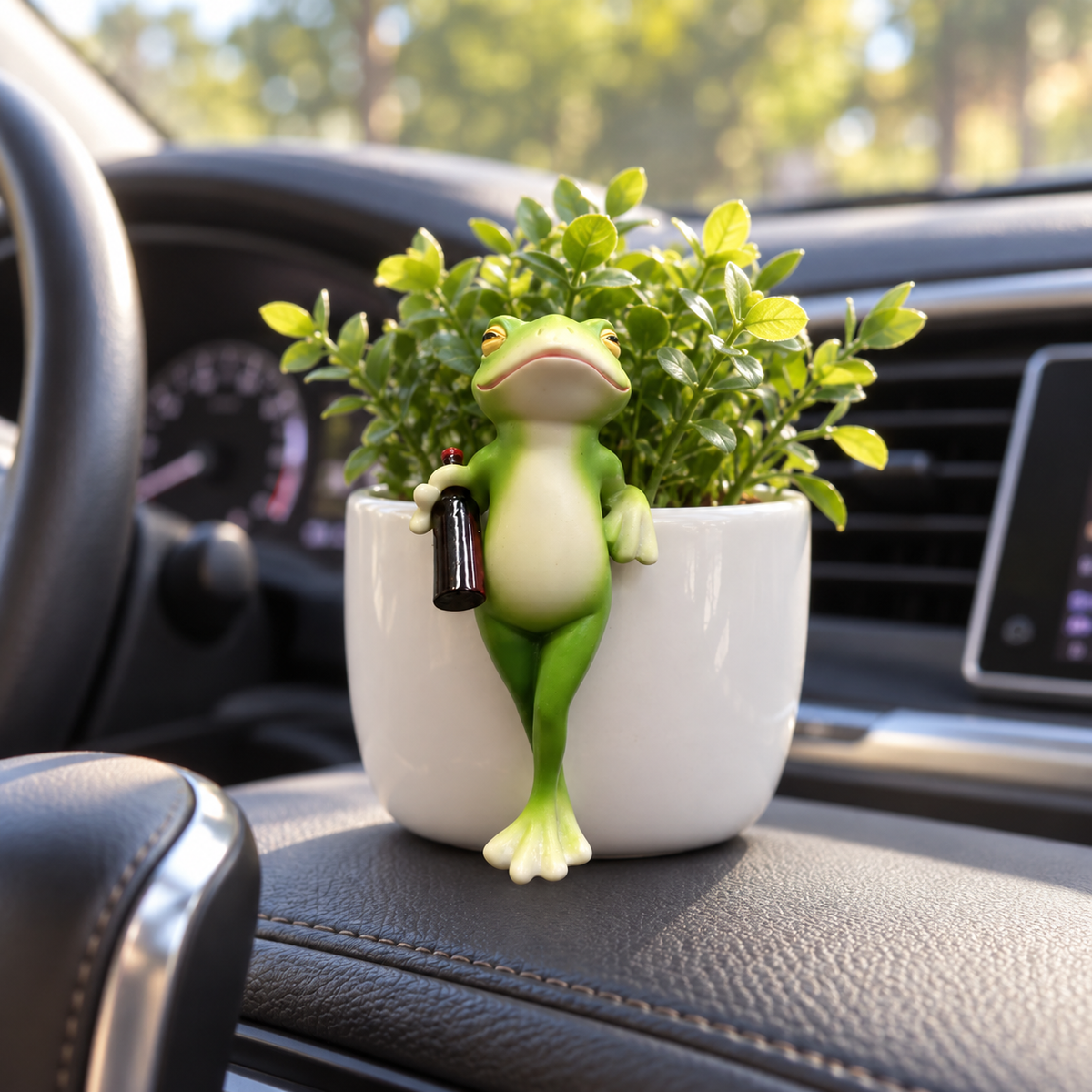 🐸 Resin Frog Pot Hanger Decor | Cute Whimsical Frog Figurine for Plant Pots