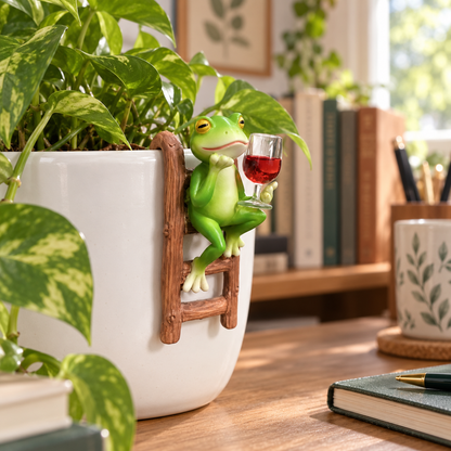 🐸 Resin Frog Pot Hanger Decor | Cute Whimsical Frog Figurine for Plant Pots