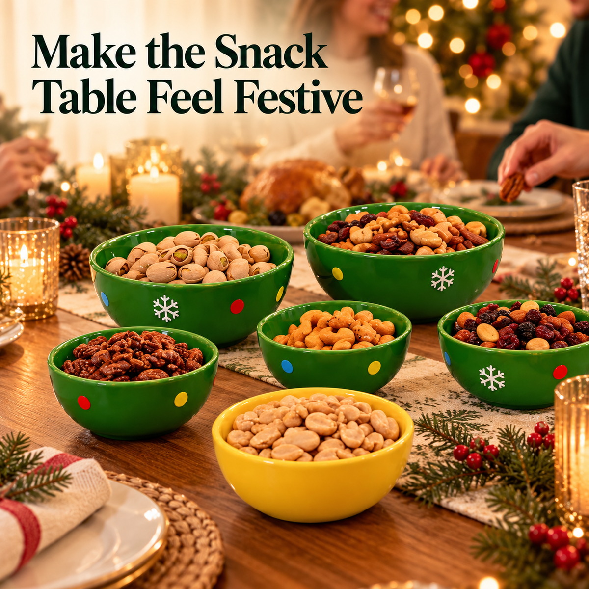🎄🍬 Stackable Christmas Tree Serving Bowl Set 🎁❄️