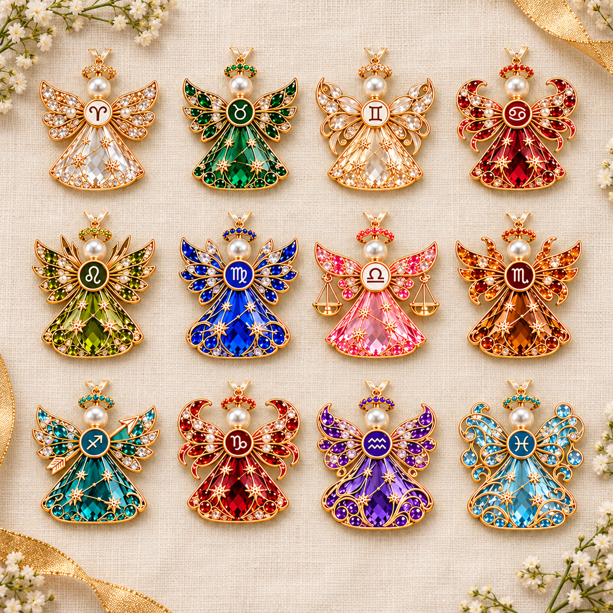 🌟Christmas Zodiac Birthstone Guardian Angel Card👼