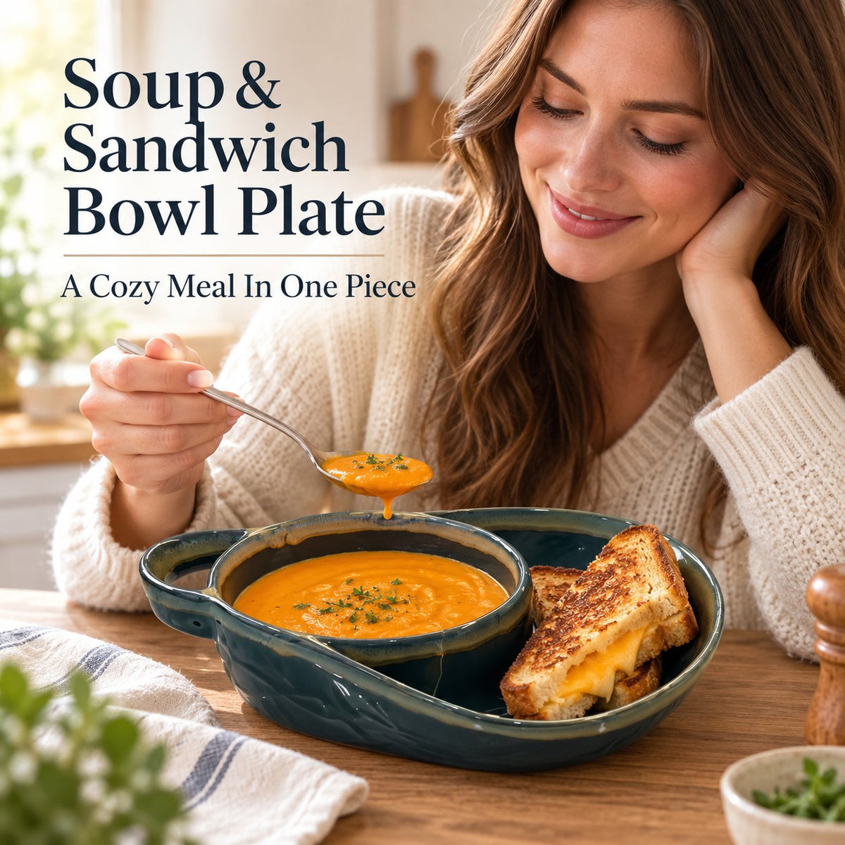 🥪 Cozy Soup & Sandwich Serving Bowl Plate Set for Easy Comfort Meals