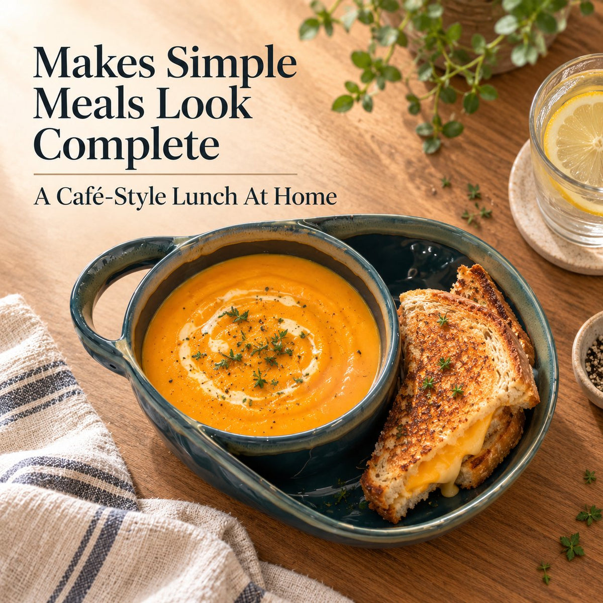 🥪 Cozy Soup & Sandwich Serving Bowl Plate Set for Easy Comfort Meals