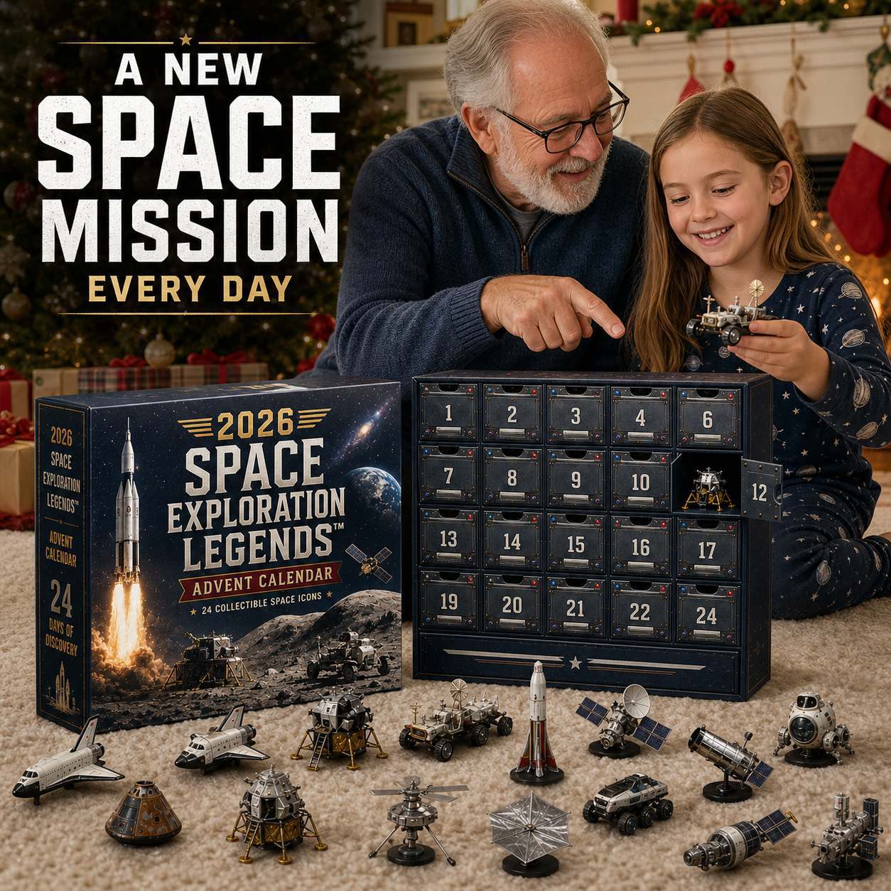 🚀2026 Space Exploration Legends Advent Calendar – 24 Days of Space Missions, 24 Collectible Surprises