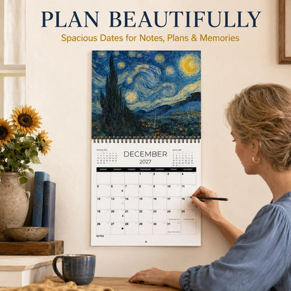 🎨 Van Gogh–Inspired 2027 Wall Calendar -12 Beautiful Artworks to Brighten Every Month