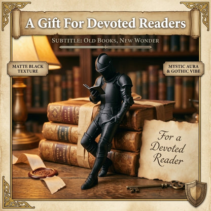 Medieval Knight Book Nook – Armored Book Lover Figurine – Fantasy Bookshelf Decor – Unique Gift for Readers