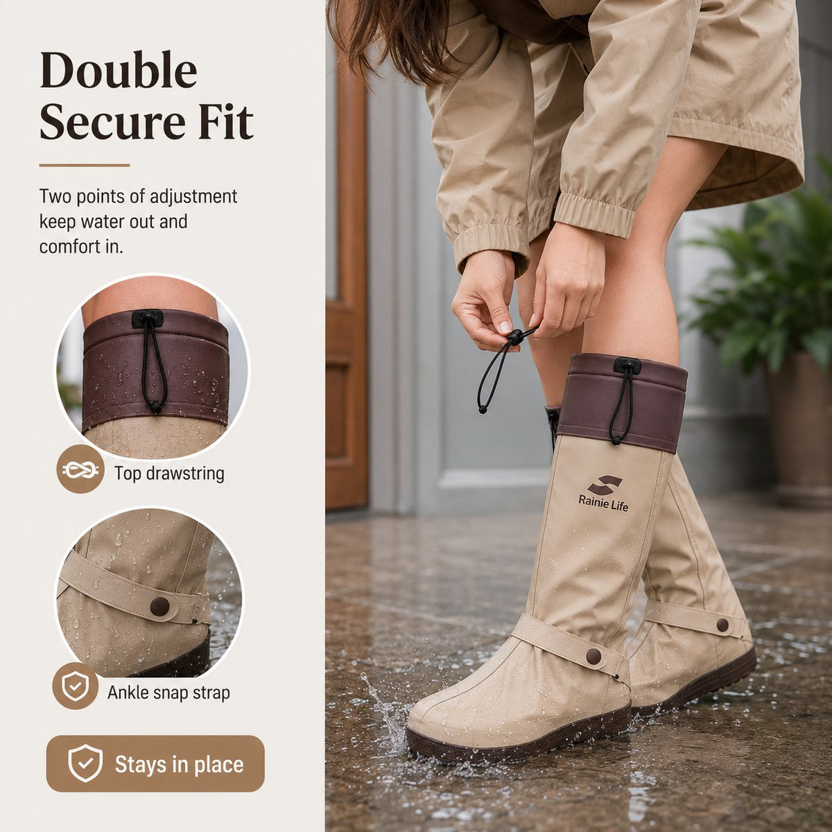 🔥High-Tube Foldable Waterproof shoe covers Non-slip Dual-Lock Rain Foot Protection for Daily Outdoor Commuting & Wet-Weather Travel