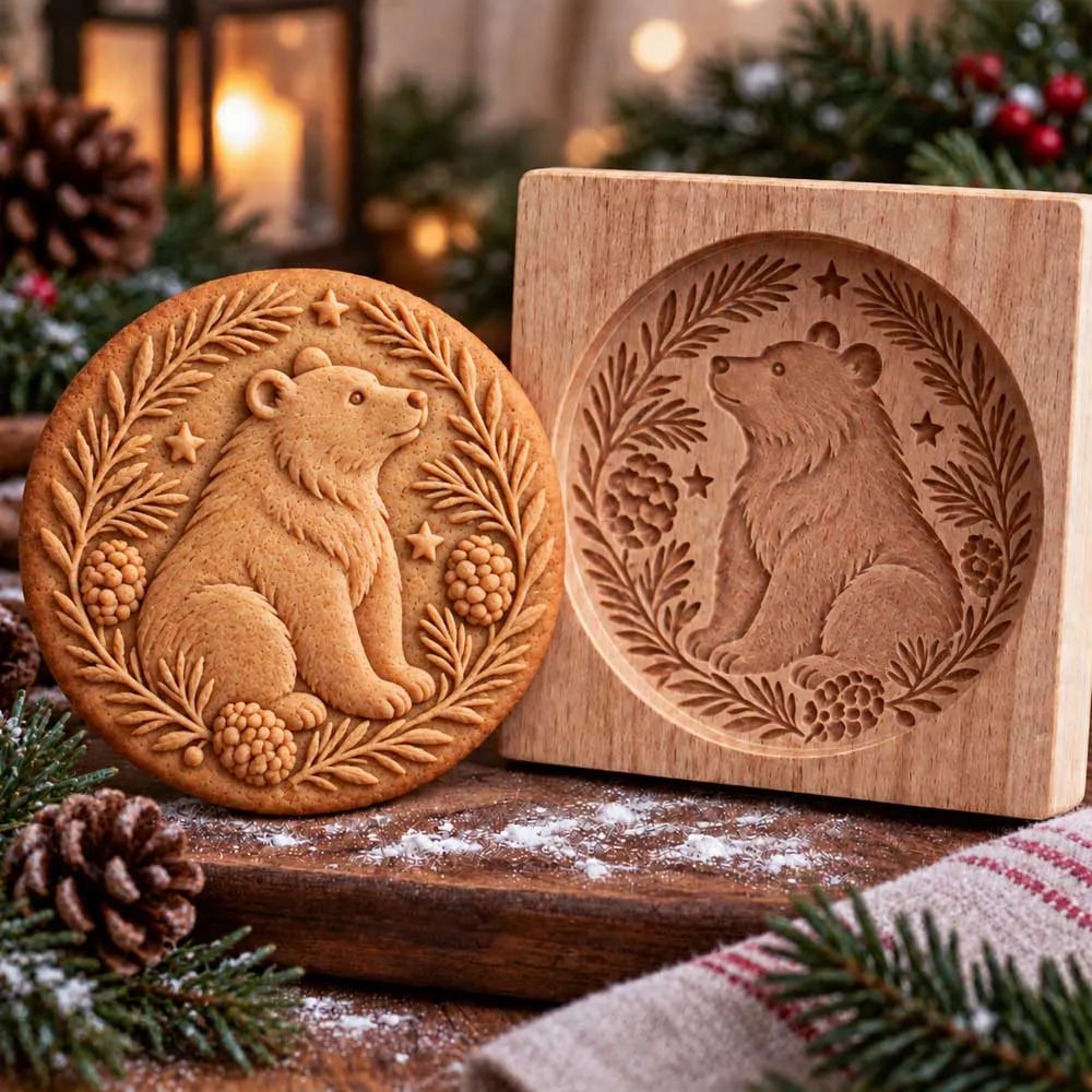 🐿️ Nature-Inspired Cookie Press Set – Adorable Forest Animal Patterns