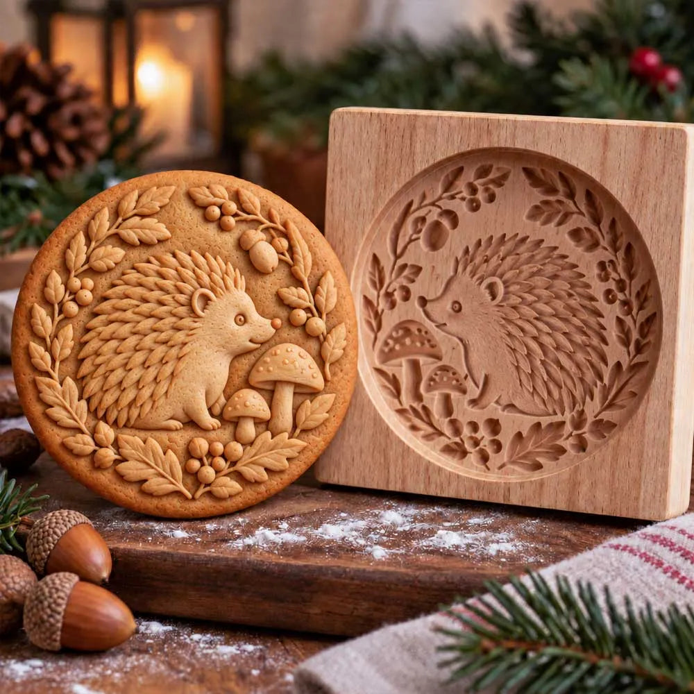 🐿️ Nature-Inspired Cookie Press Set – Adorable Forest Animal Patterns