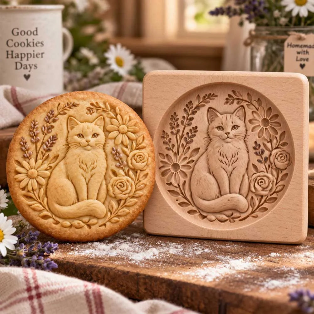 🐿️ Nature-Inspired Cookie Press Set – Adorable Forest Animal Patterns