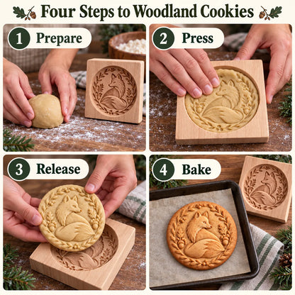 🐿️ Nature-Inspired Cookie Press Set – Adorable Forest Animal Patterns