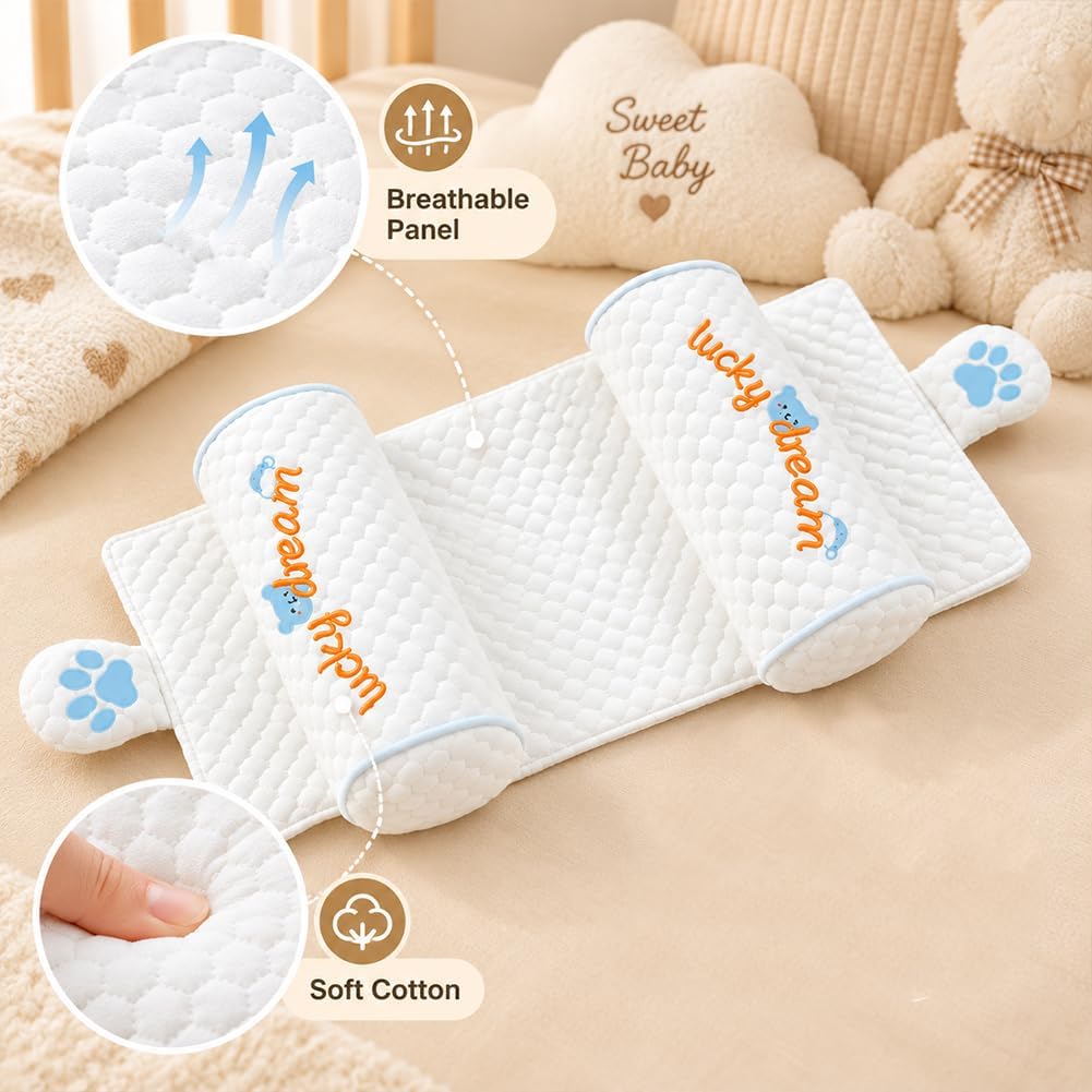 🎀 Infant Head-Shaping Pillow with Adjustable Neck Support, 0–6 Months