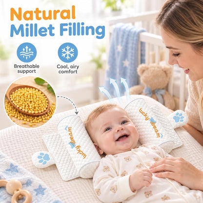 🎀 Infant Head-Shaping Pillow with Adjustable Neck Support, 0–6 Months