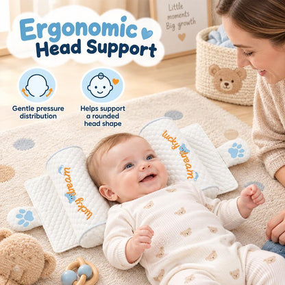 🎀 Infant Head-Shaping Pillow with Adjustable Neck Support, 0–6 Months
