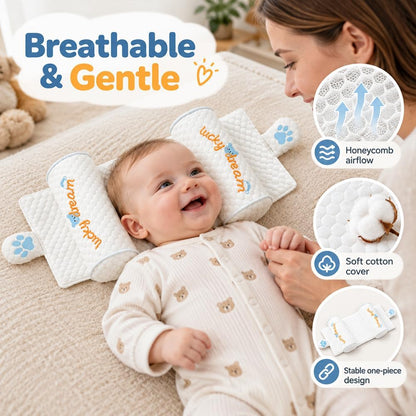 🎀 Infant Head-Shaping Pillow with Adjustable Neck Support, 0–6 Months