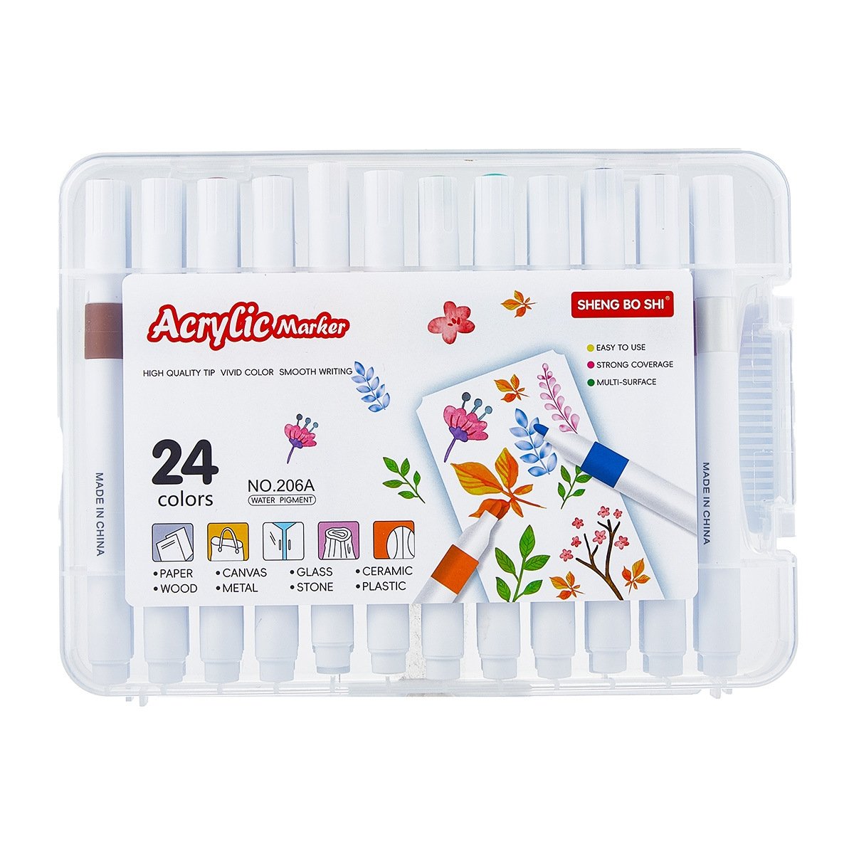 🎨 Brush-Tip Acrylic Marker Set – Colorful Paint Pens with Storage Box