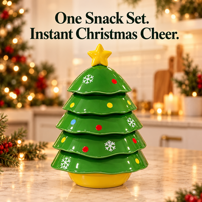🎄🍬 Stackable Christmas Tree Serving Bowl Set 🎁❄️