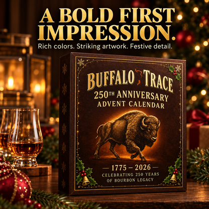 🎄 Whiskey-Themed Advent Calendar – Brown & Gold Holiday Presentation 🎁