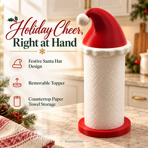 🎅 Santa Hat Paper Towel Holder – Festive Christmas Kitchen Accent